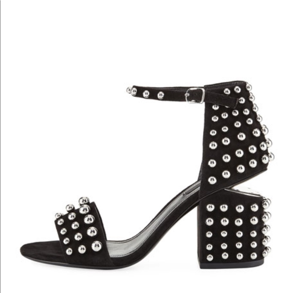 Alexander Wang
Abby Studded Suede Block-Heel Sandals